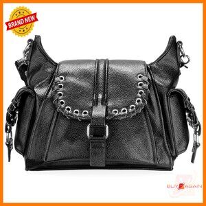 Mini Vegan Leather Tote Bag with Dual Adjustable Straps, Slouchy Hobo Style